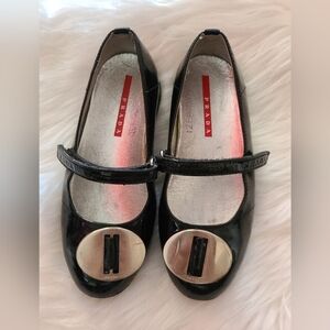 Prada black and silver maryjane shoes